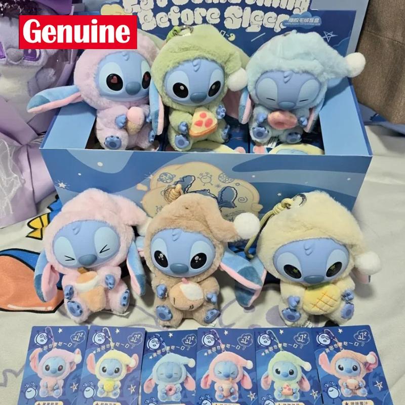 Оригинальный Miniso Disney Стич Серия «Съешь что-нибудь перед сном» Виниловый Блайнд Бокс Сумка Подвеска Милая Кукла Мистери Бокс Игрушка Подарок для Взрослого