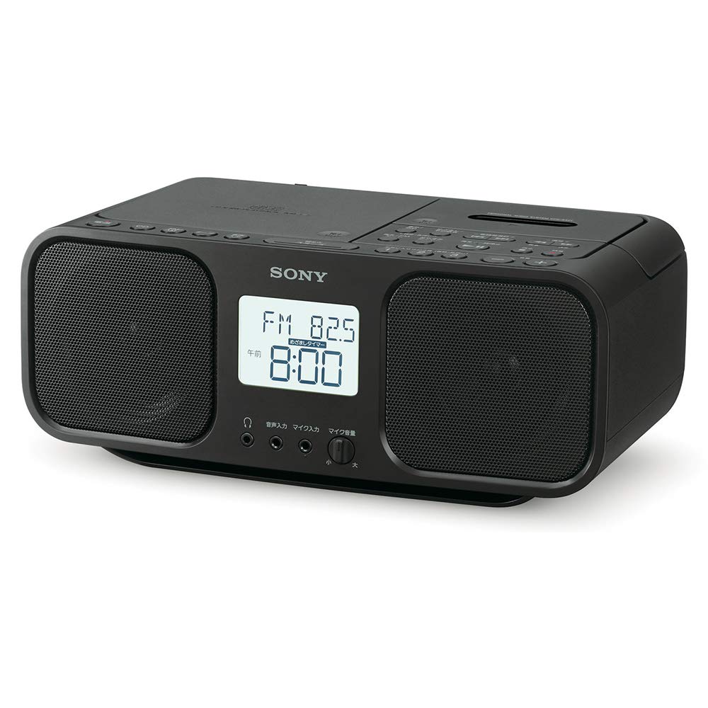 Sony CD Radio Cassette Recorder FM Large Battery Black B CFD-S401 FM/AM/wide Compatible, LCD/karaoke Function, Powered, CFD-S401