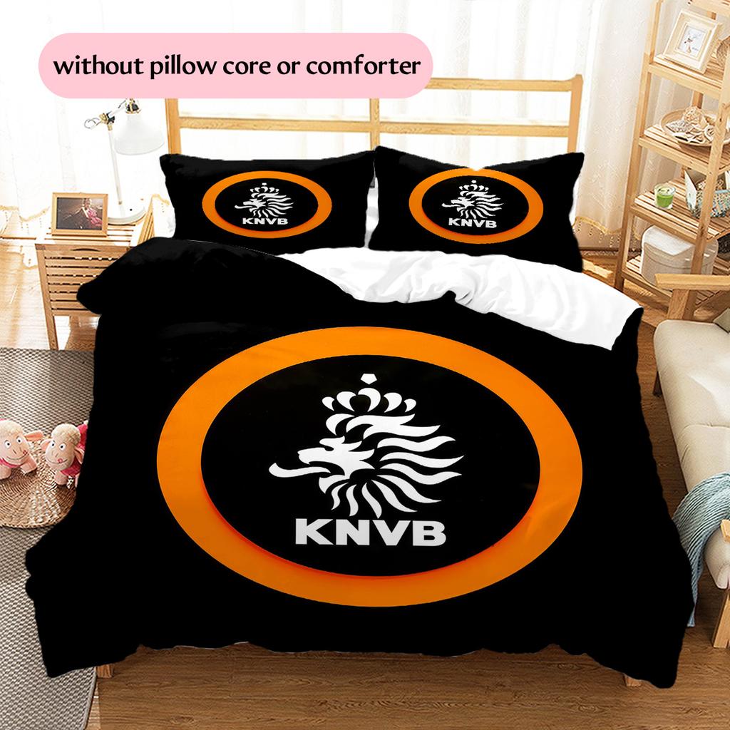 KNVB Pattern Bedding Quilt Set Home Decoration Gift (1 * duvet cover + 2 * pillowcase without core)