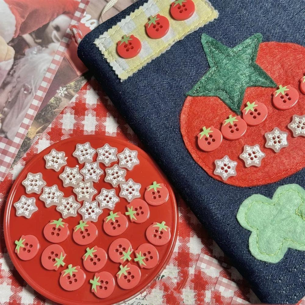 DIY 20 шт. Милые Мультяшные Помидор Снежинка Пластиковые Пуговицы Детское Пальто Кардиган Декор Пуговица Девочка Дети Одежда Швейные Аксессуары