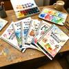 Large Size Watercolor Sketch Practice Pad, 16 Pages Cotton Paper Line Drawing Coloring Book For Starter Art Training