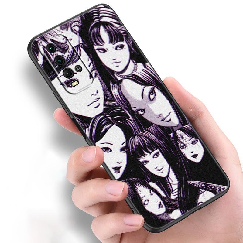 Аниме Junji Ito футболки ужасов силиконовый чехол для телефона для Xiaomi Redmi Note 11 10 9 8 Pro 11T 10T 10S 9S 8T 9 9A 9C 9T черный чехол
