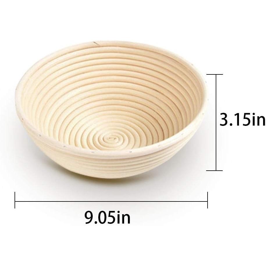 Bread Proofing Basket 9 Inch Round Bread Proofing Basket Box With Bread Linen Cloth For Professional Home Sourdough Bread Baking