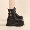 Женская обувь в стиле панк на шнуровке, высота каблука 9 см, обувь на платформе, женские готические ботильоны, рок-ботинки, металлическая отделка, женские кроссовки
