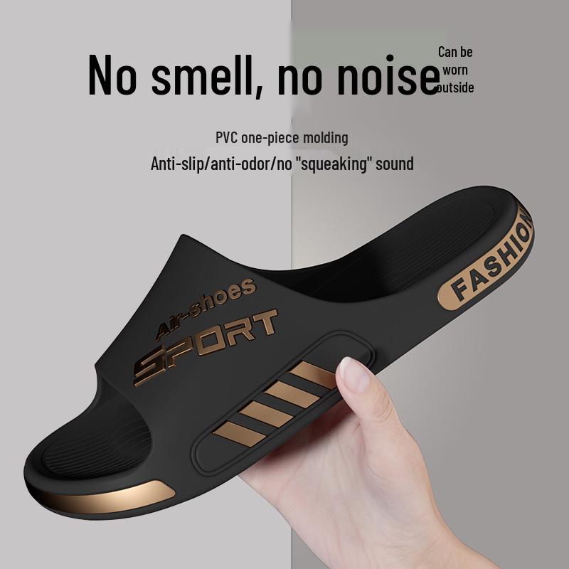 Мужские летние спортивные уличные нескользящие шлепанцы на толстой подошве