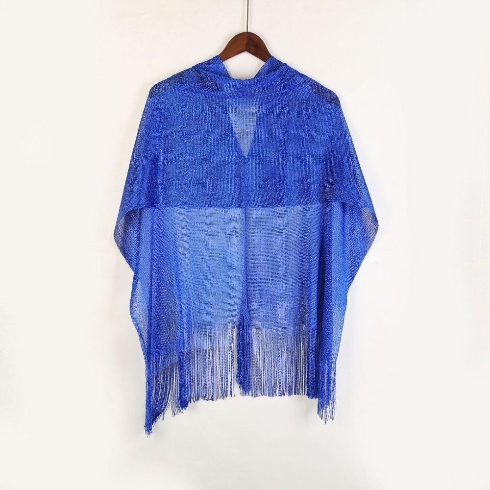 Gold Silver Shiny Silk Shawl Lace Tassel Fashion Hijab Fashion Evening Dress Scarf Summer Wear