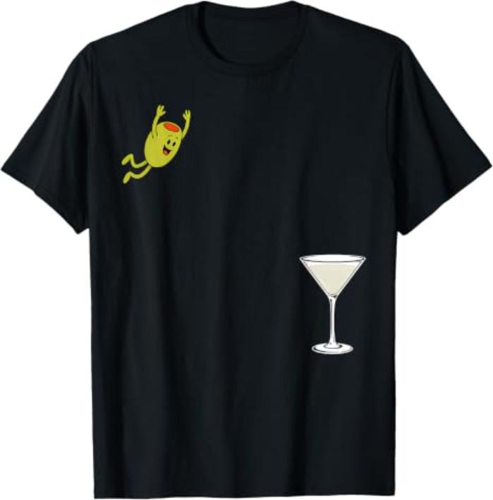 Dirty Martini Dive Cute Olive Funny Cocktail Drinker T-Shirt