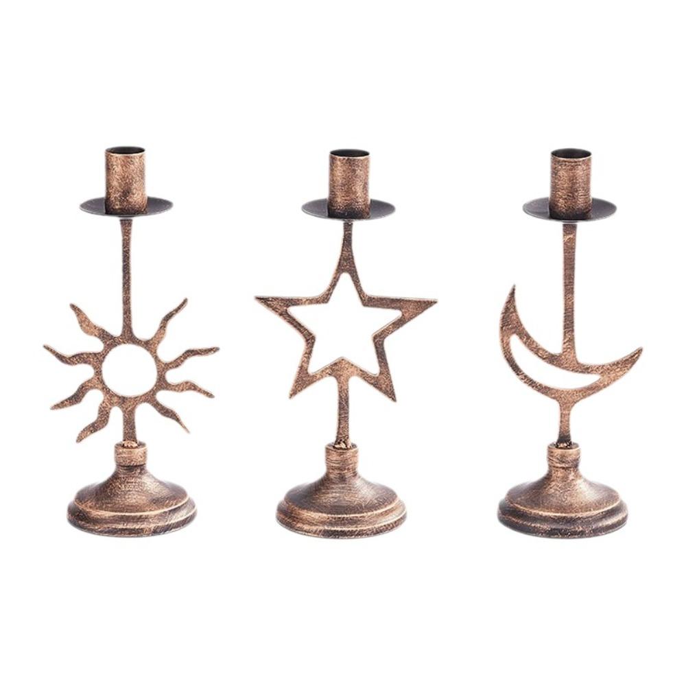 Vintage Stars Candle Holder Handicraft Hollow Candle Holders Modern Candle Stand Dining Table