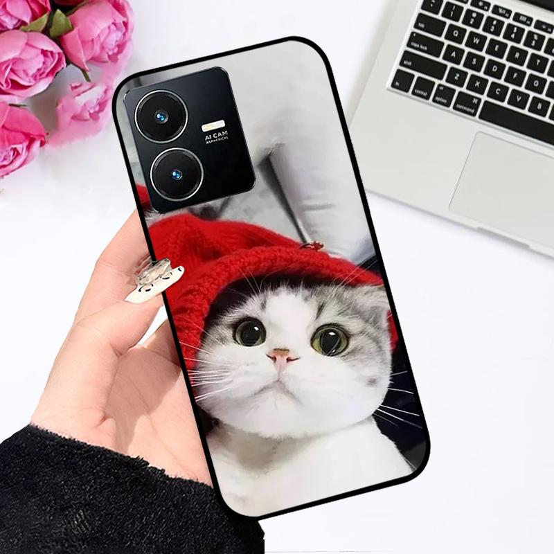 Для Vivo Y22 4G Чехол V2207 V2206 Y22s Цветная Печать Матовый ТПУ Силикон Мягкий Чехол для Телефона Для Vivo Y35 4G Ударопрочный Бампер Fundas