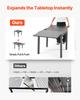 Expandable Outdoor Patio Dining Table, 80-160cm Rectangular Backyard Bistro Tables for 4-6, Aluminum Frame Metal Steel Slat , All-Weather Large