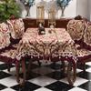 Luxury Tablecloths Rectangular Wedding Square Dining Tea Table Cover Party Fabric Lace Jacquard Chair Cover Set In Red