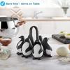 3-in-1 Penguin Egg Holder Holds 6 Eggs for Easy Cooking and Storage, Black