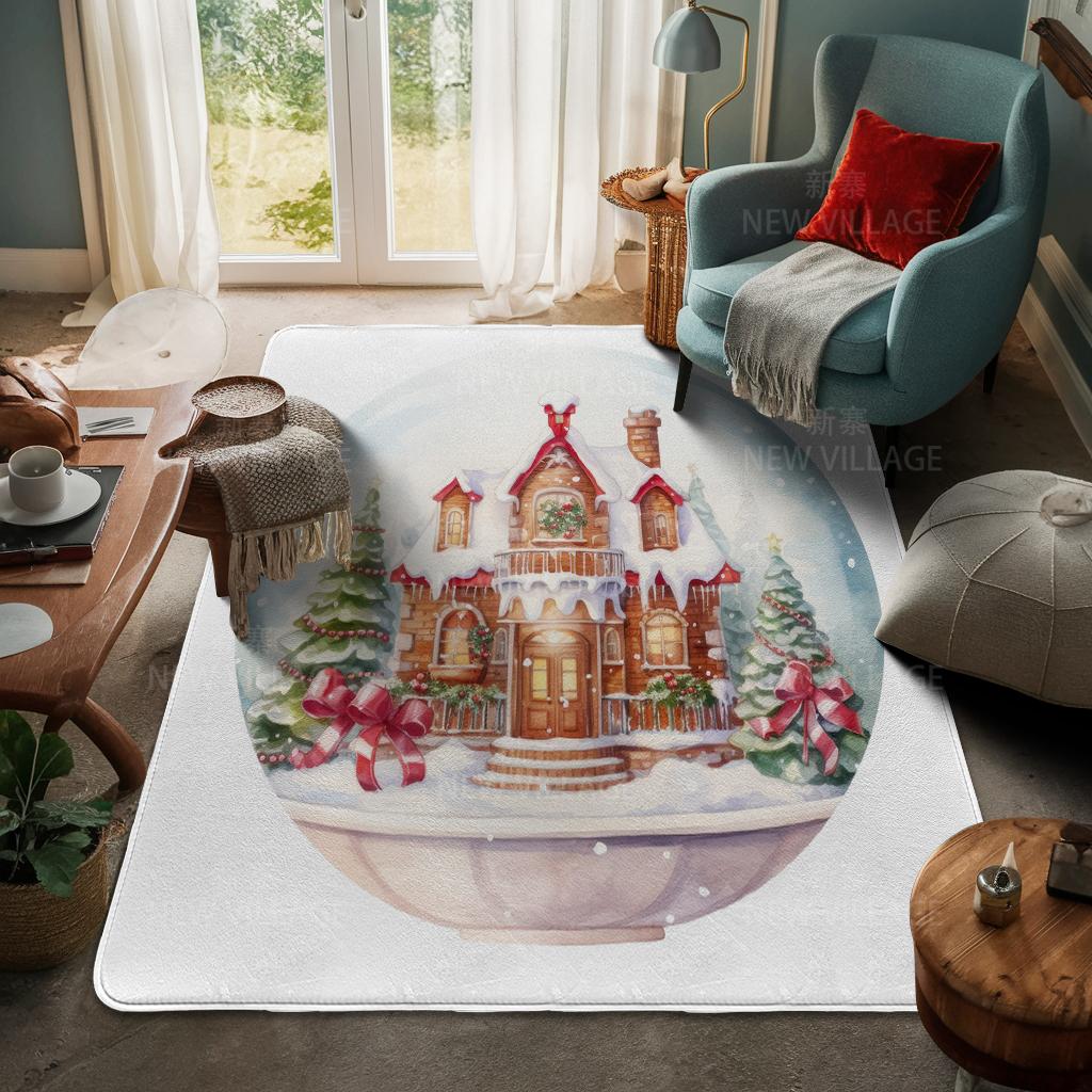 Ковер у входа в дом Домашний коврик у двери Гостиная Ванная Комната Ноги ванная комната Нескользящие коврики с водопоглощением для ванной Счастливого Рождества зима