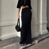 Women Maxi Skirt Elastic High Waist Hip Wrapped Long Skirt Solid Color Slim Fit Bottoming Skirt