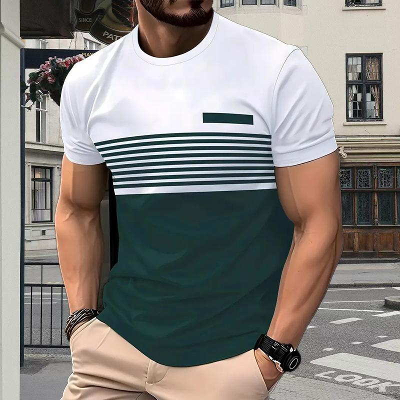 New Summer Men's Fashion T-shirt Personality Foundation Printed Men's T-shirt Top