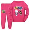 4187 Children Boys Girls Bunny Monkey Print Long Sleeves Top Pants Pajamas Sleepwear Sleeping Sets