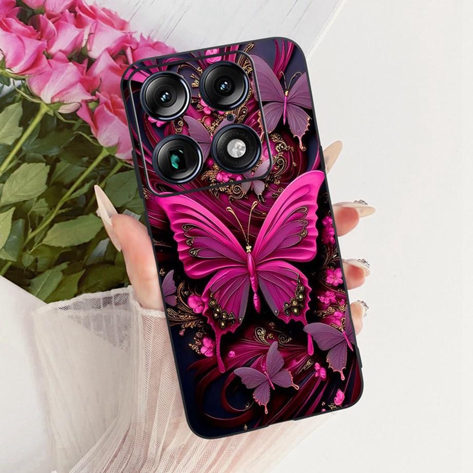 Чехол для телефона с модным дизайном в стиле мультфильма и цветов для Motorola Signature Moto X70 Air Pro 5G, чехол, мягкий силикон, противоударная задняя крышка