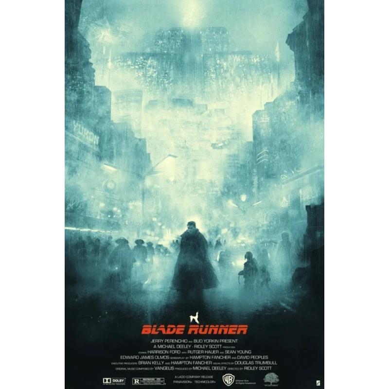 Ретро Фильм Бегущий по лезвию(1982) Классический научно-фантастический постер фильма Холст Живопись Настенное искусство Картины Винтажный Дом Клуб Кино Декор Подарок