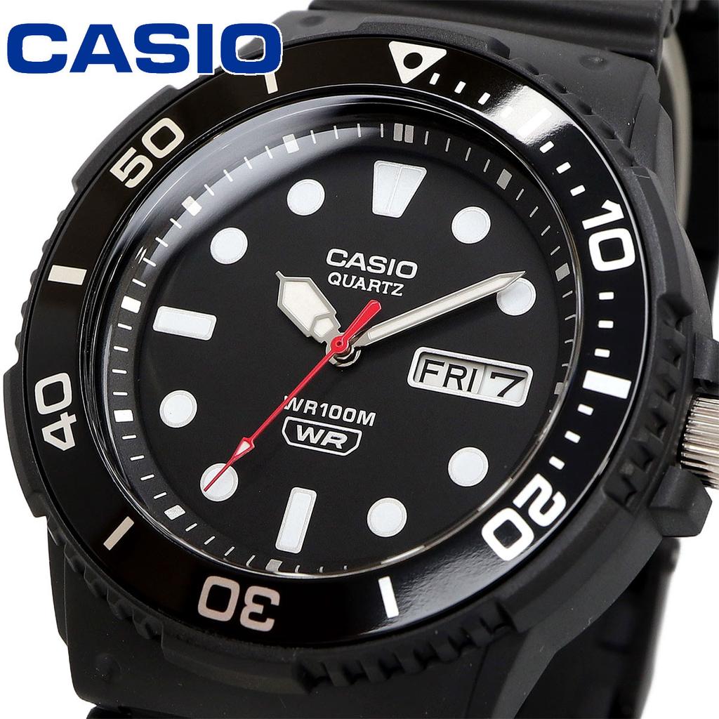Casio Стандартные кварцевые часы Черный x Черный, Мужские, Безель, MRW-230H-1E1V