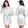 Women's Solid Color Short Silk Robe Bridesmaid Party Satin Robe Bride Wedding Pajamas Home Wear