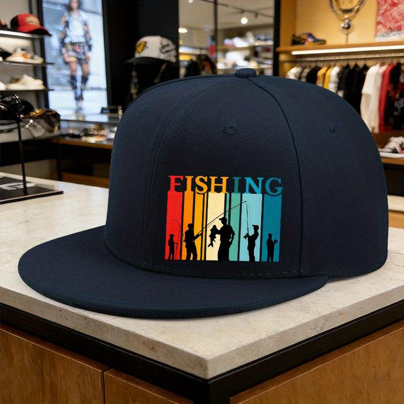Рыбалка Закат Винтажный Стиль Кепка Snapback Полиэстер Повседневная Взрослая Регулируемая Головной Убор