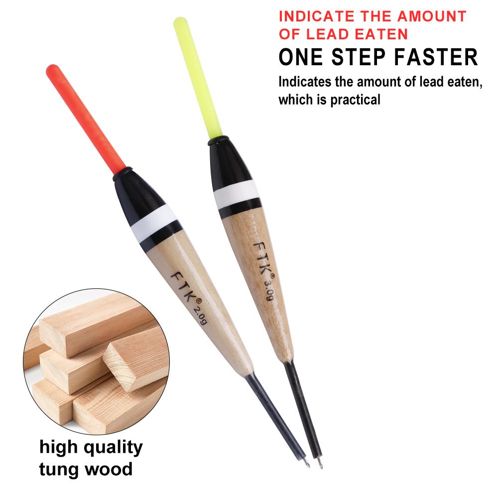 FTK 5 шт. Поплавок для рыбалки из древесины павловнии 2г 3г 4г Плавающий вертикальный поплавок Аксессуары для ловли карпа 14см-15см