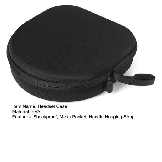 Headset Case Mesh Pocket with EAV Shockproof Handle Strap Portable Earphone Storage