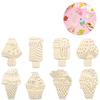 40Pcs Wooden Ice Cream Cutouts Ornaments To Paint,Summer Decorations 8 Styles Diy Blank Unfinished Wood Cutouts Ornament