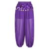 Ladies Belly Dance Costume Sequins Bloomers Side Split Design Semi See Through Loose Pants Performance Wear
