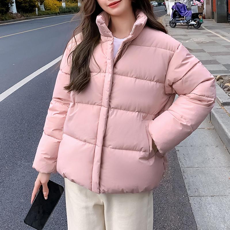 Winter Down Cotton Coat Women Solid Loose Padded Jacket Puffer Parkas Casual Female Black Zipper Thickening Warm Outwear