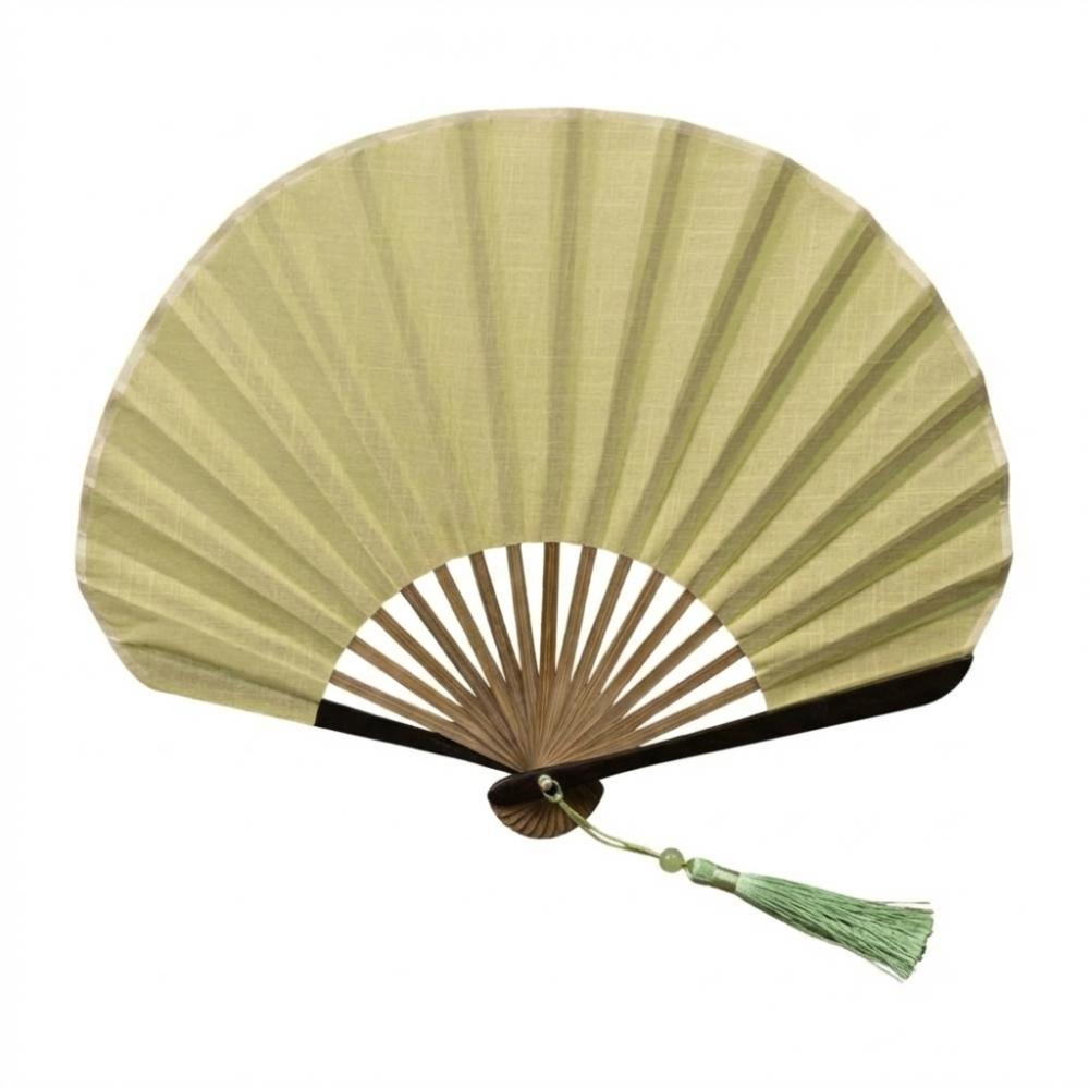Solid Color Retro Mini Shell Fan Cotton Linen Cloth New Chinese Style Fan Dance Props
