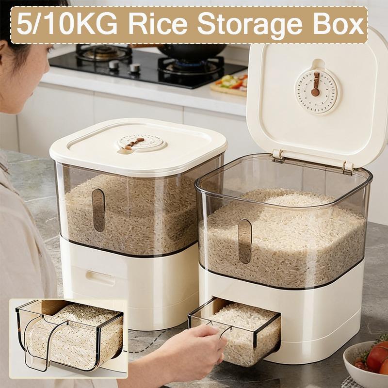 5kg/10kg High Capacity Automatic for Rice Dispenser with Cup,Moisture-proof and Sealed Rice Storage Container,Kitchen Essentials