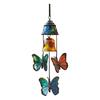 Butterfly Wind Chime Metal Stained Glass Wind Chime Hanging Decoration for Indoor