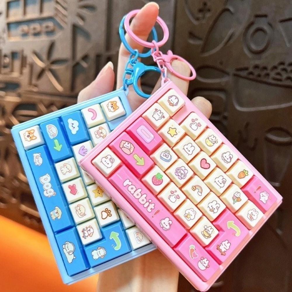 Cartoon Fingertip Button Keyring Mini Stress Relief Fidget Toy Sensory Clicker Toys Backpack Decor