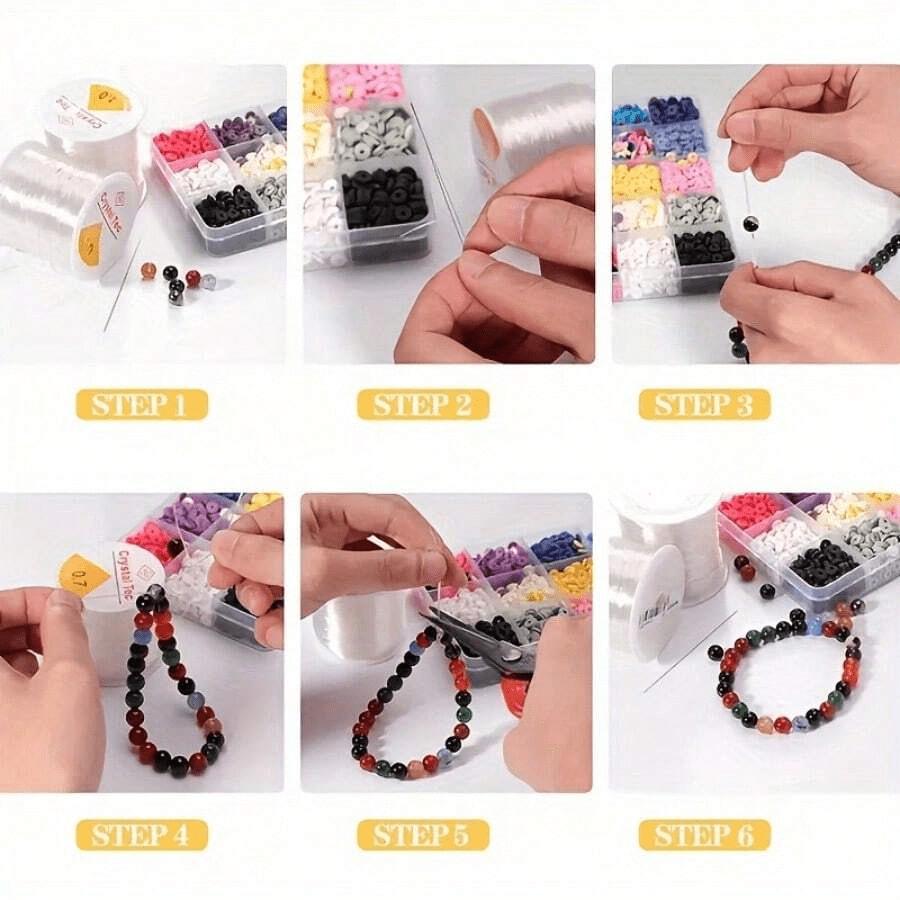 Glass Rope Handmade DIY Buddha Beads Jade String Jewelry Transparent Crystal Elastic Elastic Rope Glass Line for Wearing Crystal Beads Agate