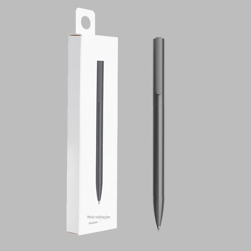 Вращающаяся металлическая гелевая ручка Beifa - черная 0,5 мм, стильный фирменный подарок