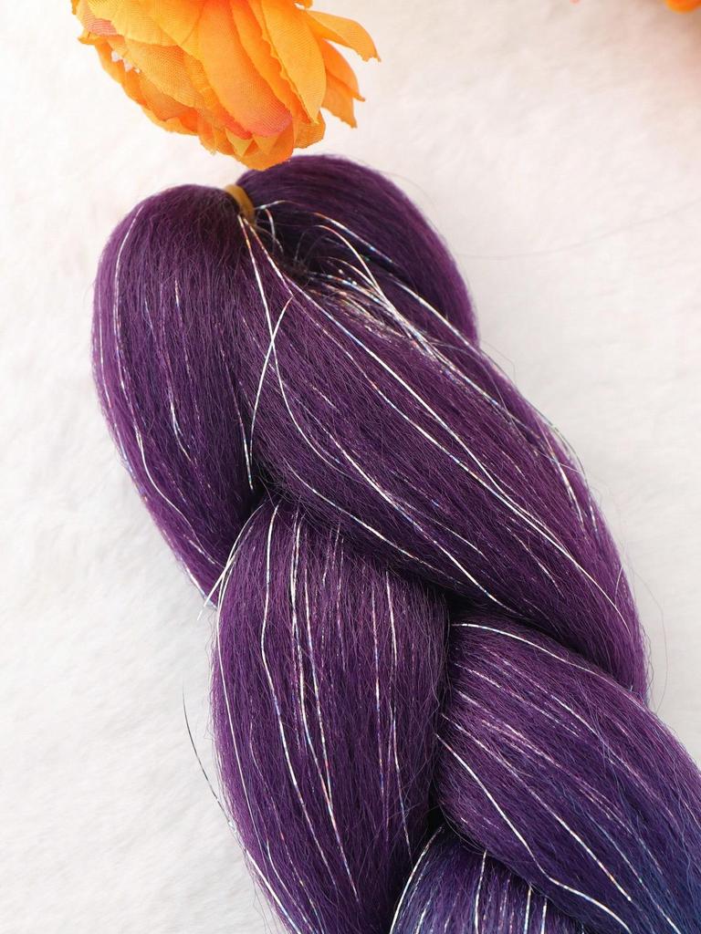 24-дюймовые синтетические волосы для плетения, микс, блестки, трехцветные синтетические волосы для наращивания, большие косички, 1 шт.