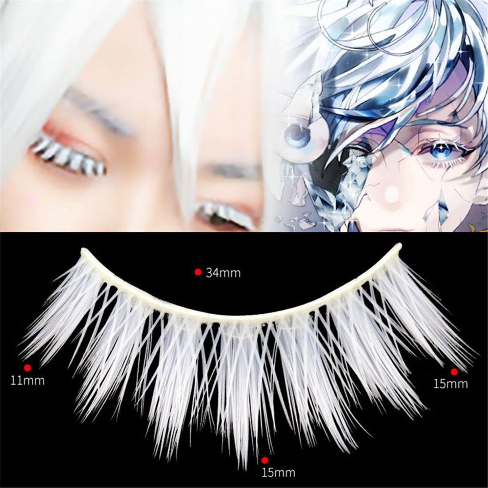 Cosplay Wispy Reusable Natural Fluffy False Lashes Cosplay False Eyelashes White Lashes
