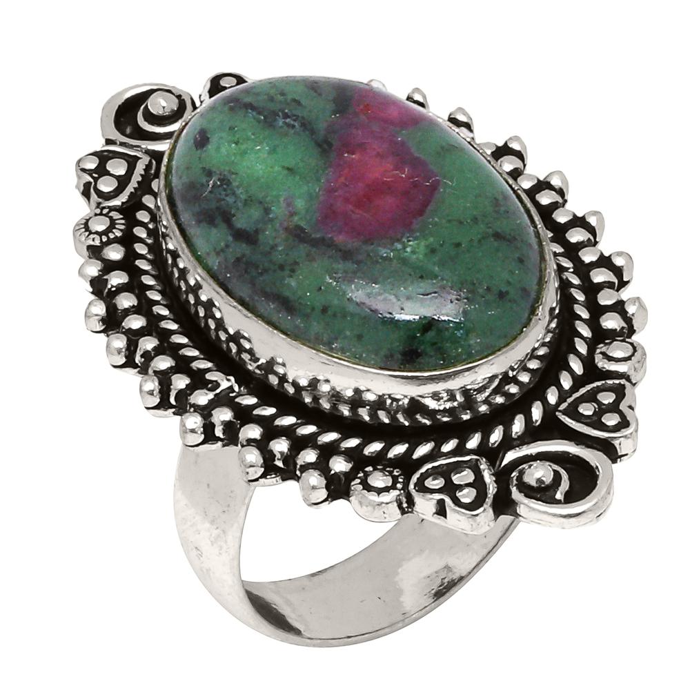 Ruby Zoisite Gemstone Handmade Silver Jewelry "8.75"