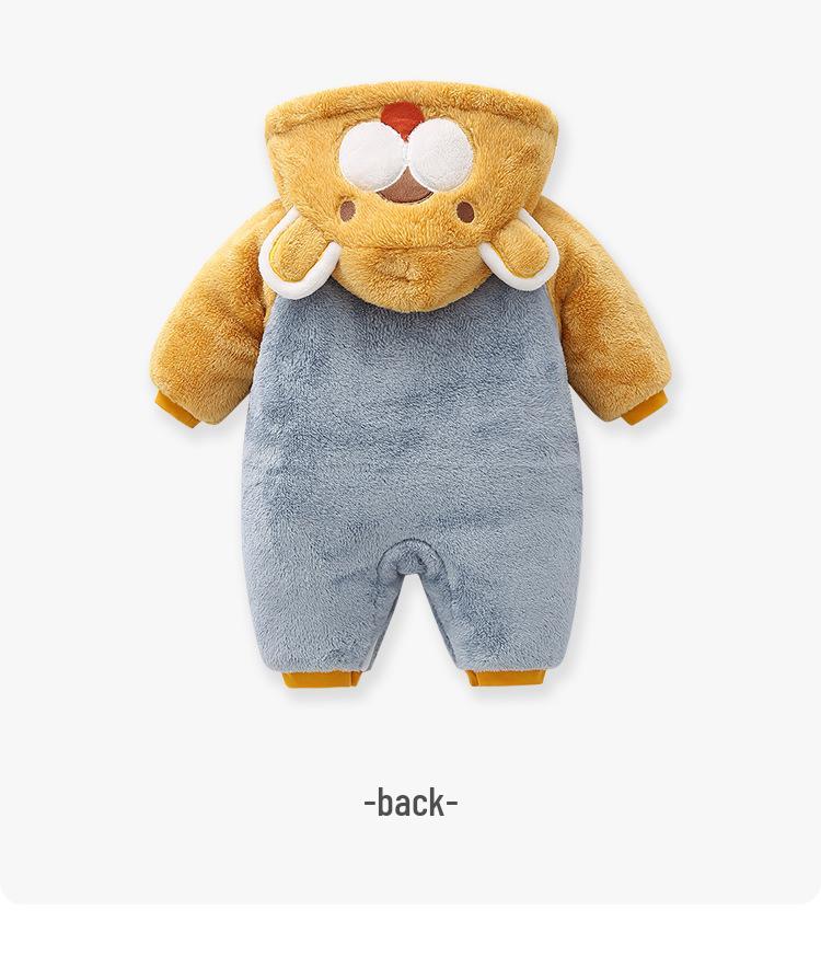 Уютный осенне-зимний комбинезон для новорожденных - Плюшевый, плотный и теплый комбинезон для прогулок.