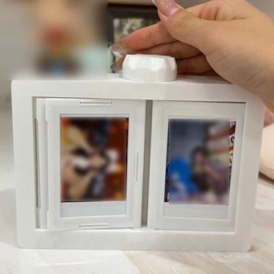 3D вращающийся держатель для фотокарточек с 12 карманами, защитный, простой в установке, настольная фоторамка, многоцелевой прозрачный фотоальбом