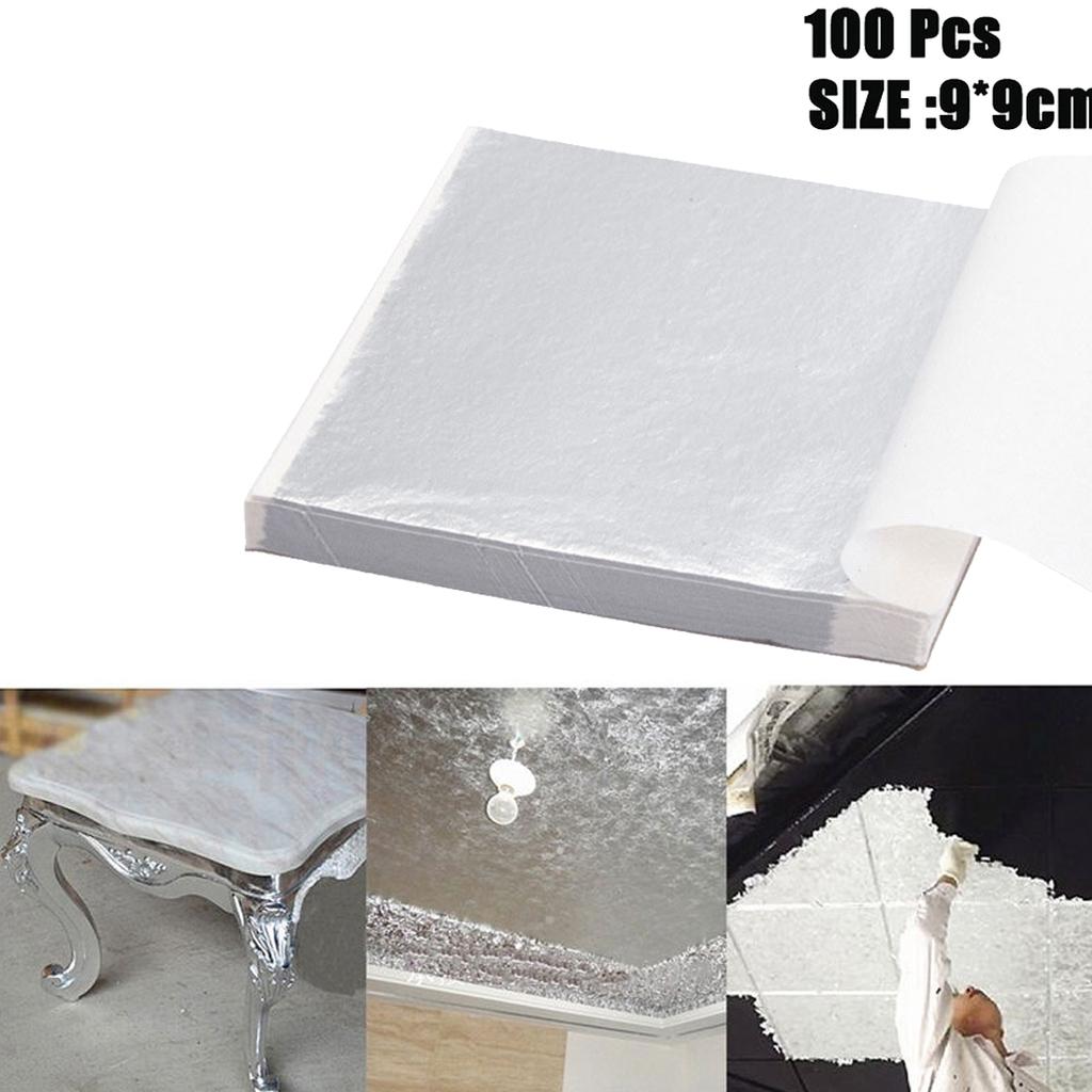 100 шт. Художественная бумага для дизайна поделок, имитация позолоты, золотая серебряная медная фольга, бумага для самостоятельного изготовления поделок, декора, листы, листы