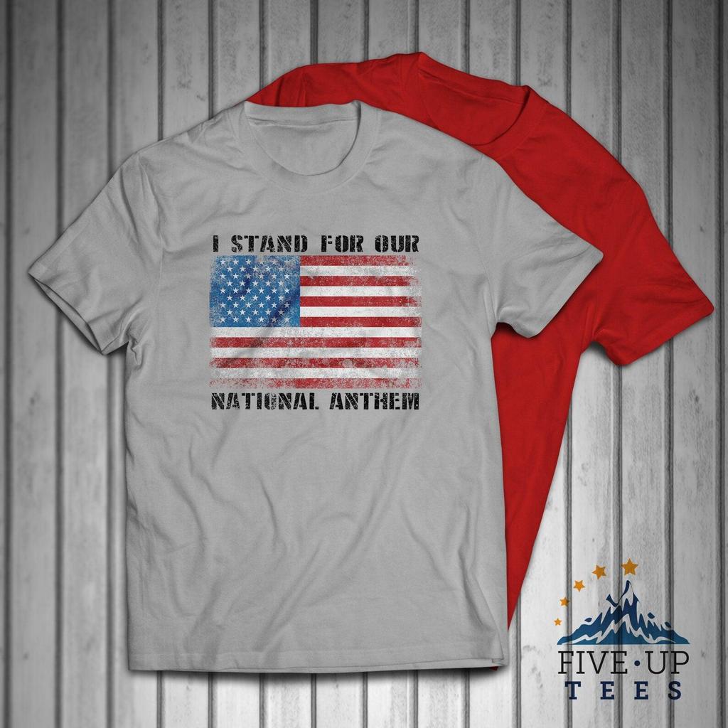 I Stand for Our National Anthem USA Flag Patriotic Men's T-Shirt and kids tshirt