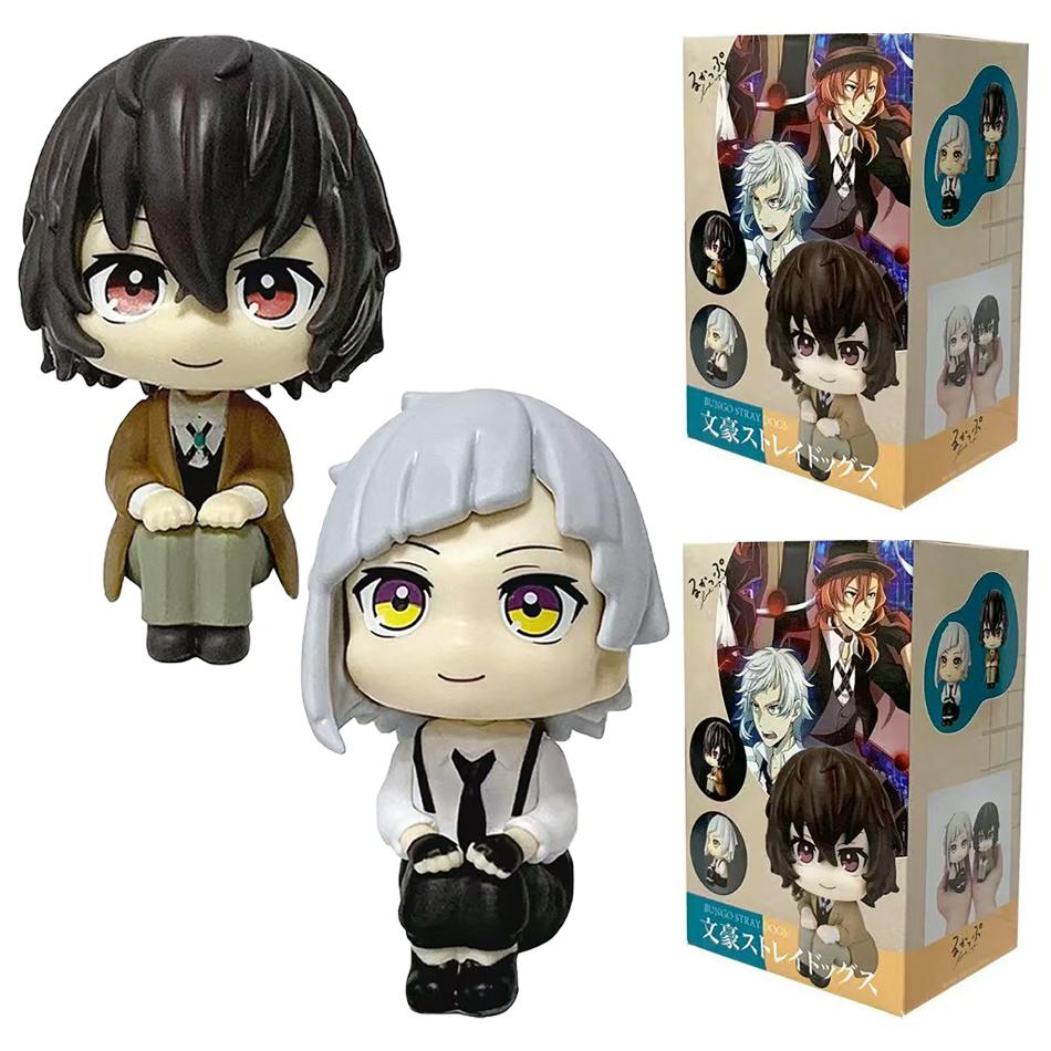 In Stock Look Up Bungou Dogs Dazai Osamu Nakajima Atsushi Action Figure Toys PVC Model Collection Kawaii Q Version Doll