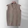 Autumn New Middle-aged and Old Men's V-neck Thick Vest Knitted Jacquard Vest Sleeveless Top Men's Wear