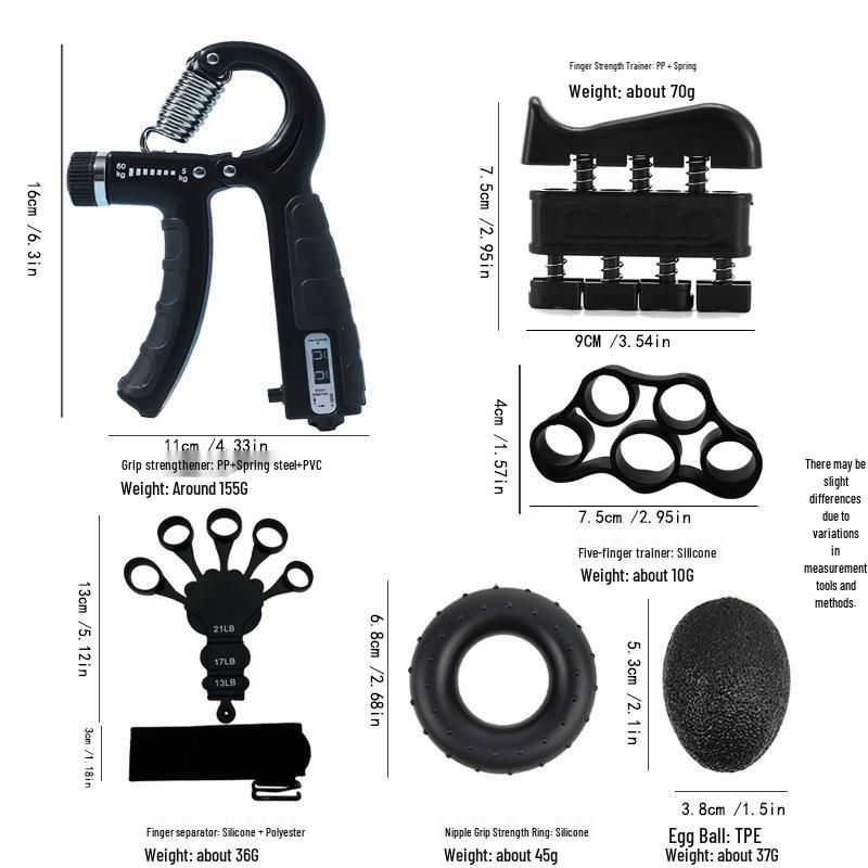 Cross-Border Bestselling Grip Strengthener Set: 7-Piece Hand Trainer with Grip Ring & Counter