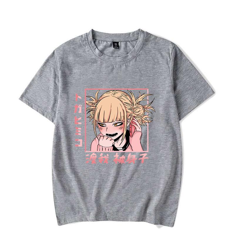 New Anime Himiko Toga Printing T-shirt Women Men Fashion Tees Round Neck Anime T-shirt