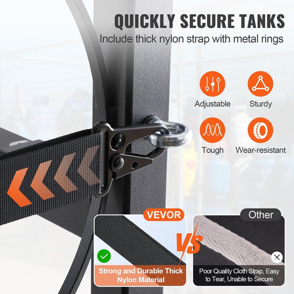 Refrigerant Tank Rack, with 3 x 30lbs and Other 3 Small Bottle Tanks, Cylinder Tank Rack 12.79x12.99x47.12 in, Refrigerant Cylinder Rack and Holders