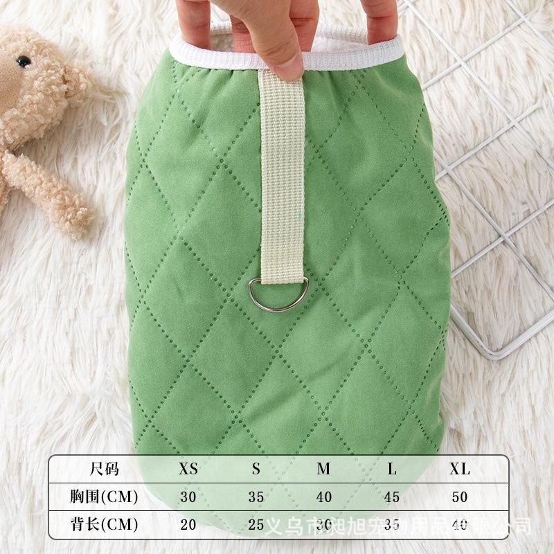 Dog clothes are warm in autumn and winter, piled and thickened, and can be towed. Vest Teddy Bigbear Fighting Cat Pet Clothing