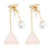 Fashion Word Flash Diamond Pearl Triangle Geometric Shape Hanging Earrings Hypoallergenic Earrings